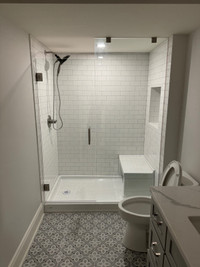 Glass shower and railing 