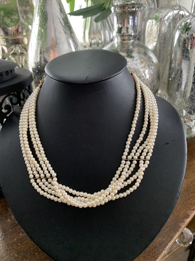 Antique faux pearls adjustable necklace in Jewellery & Watches in Kitchener / Waterloo - Image 3