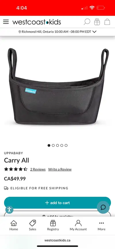 Uppababy black stroller organizer EUC ret $60, View more