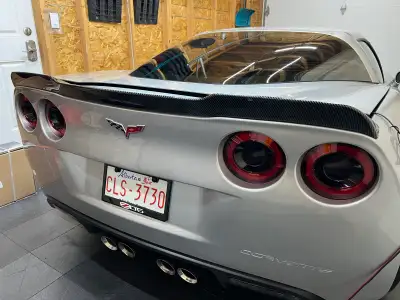 Extreme Online Store C6 Corvette Extended ZR1 Spoiler Hydro dipped Carbon Fiber finish. The spoiler...