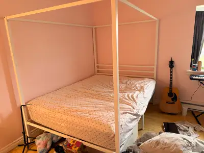 Create a dreamy bedroom with this used Ikea canopy bed frame! It's in good condition and ready to be...