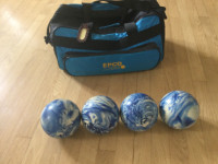 Vintage Candlepin Bowling Balls/ with carrying bag