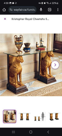 Kristopher Royal Cheetahs 55'' Console Table