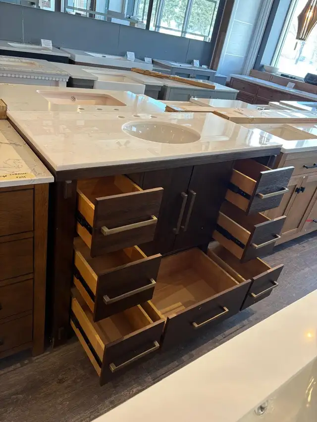BRAND NEW 48'' Hardwood Single Bathroom Vanity with Marble Top in Cabinets & Countertops in Oakville / Halton Region - Image 4