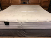 King size mattress and split bases with frame