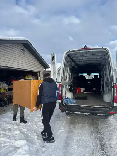 Offering reliable moving and delivery service with a Mercedes Sprinter Long High Roof cargo van. I c...