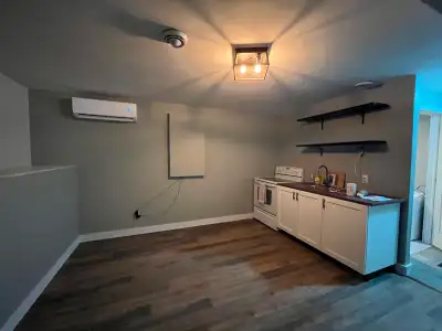 Small but cozy 1 bed 1 bath basement apartment for rent. Includes power, heat, hot water, AC, and in...