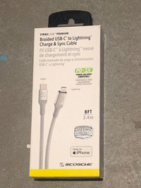 Unopened 8FT Scosche lightning charge cable 