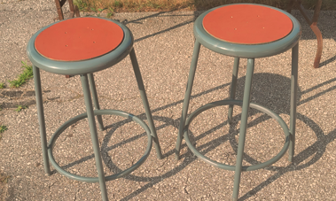 2 Bar or Workshop Metal Stools  PRICE REDUCTION, View more
