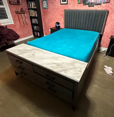 Queen size bed frame with dresser