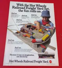 COOL 1984 HOT WHEELS RAILROAD YARD VINTAGE ORIG TOY AD  RETRO
