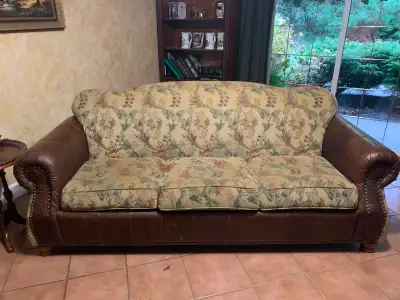 Leather and Fabric Sofa, View more