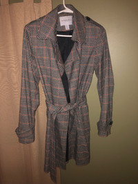 Carolina Belle checkered trench coat