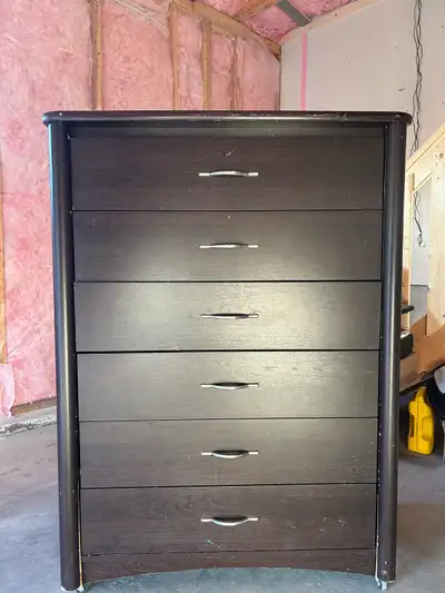 6 Drawers wooden chest Used as tool storage for Garage Drawers rails need some work It’s heavy and u...