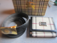 Burberry Wallet And Burberry Leather Dress Belt Reversible
