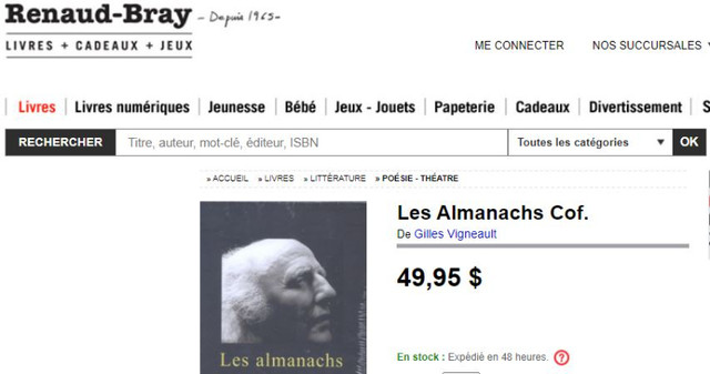 Gilles Vigneault - Les 3 Almanachs - RARE! dans Essais et biographies  à Sherbrooke - Image 2