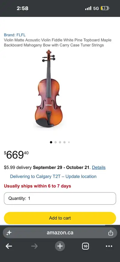 FLFL Acoustic Violin, View more