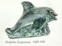 Jolin Hand Crafted Soapstone Carving, Dolphin, Inuit