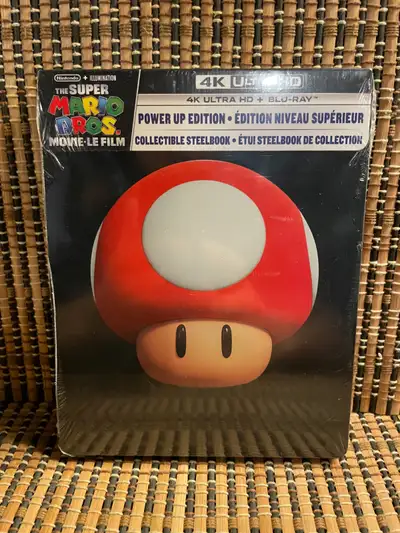 The Super Mario Bros. Movie 4K Steelbook (2-Disc UHD/Blu-ray) Shipping Only from Winnipeg.