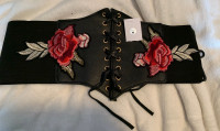 2 NEW Goth Gypsy Steam Punk Corset Rose Belt