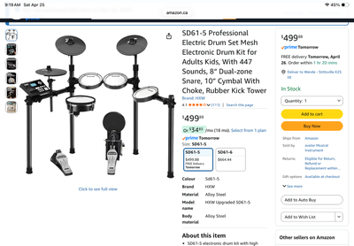 AVATAR Electronic Drum Set, View more