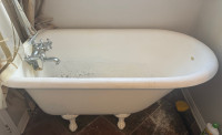 Classic Deep Cast Iron Tub. Only 54 inch.
