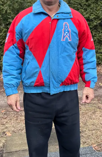 Houston Oilers Vintage Collectors Coat Medium, View more