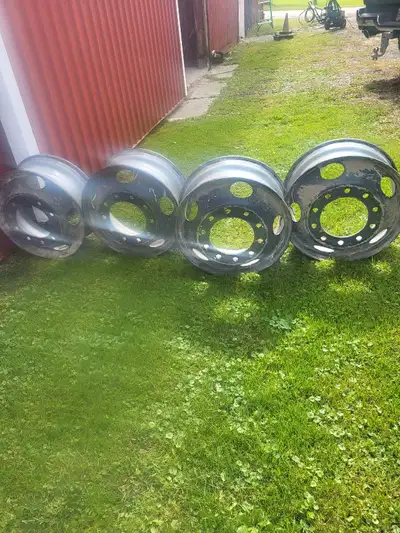 Truck rims steel fit 11 R x 22 tires good condition 10 bolt no dings ,$ 58 each like new