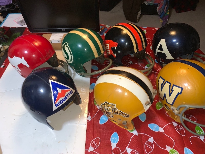 1960’s 70’s GAME WORN CFL HELMET LOT Arts & Collectibles Gatineau