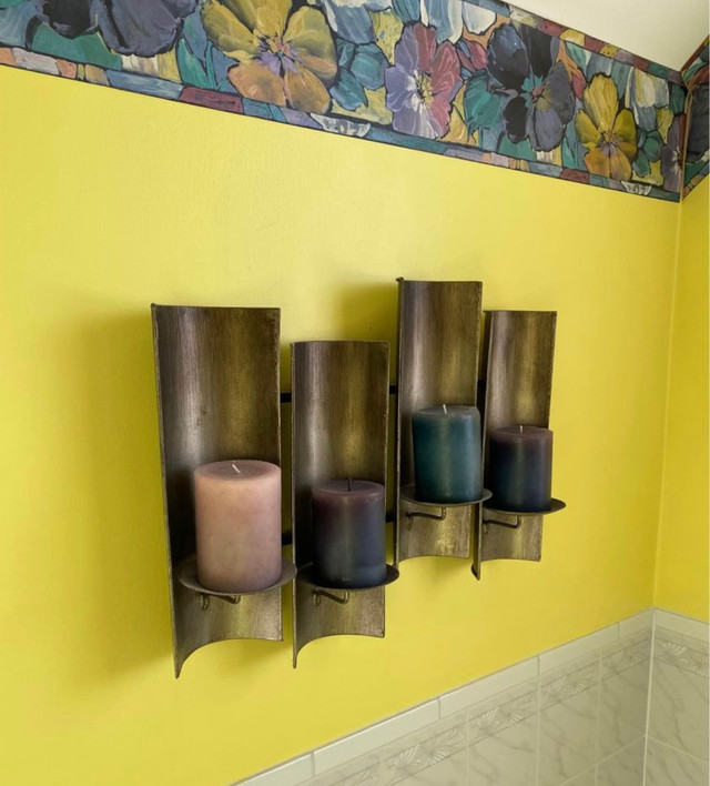 4 Candle Metal Wall Decor in Home Décor & Accents in Hamilton - Image 2