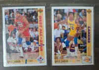 Magic Johnson LOT of TWO Lakers basketball cards 1991 Upper Deck
