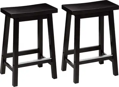 Amazon Basics Wood Saddle-Seat, Kitchen Counter Barstool 24", View more