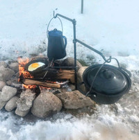 Mini Grill Fire Anchor. Swing Arm, Bushcraft BBQ