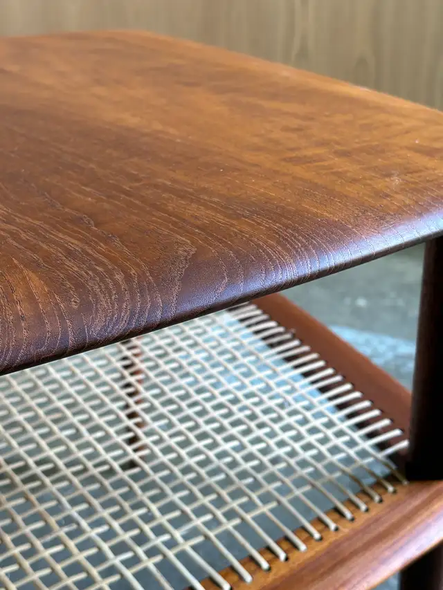 1950s Solid Teak & Cane Coffee  End Table by Peter Hvidt in Other Tables in Victoria - Image 5
