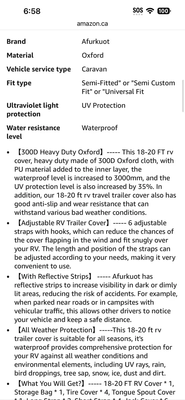 Brand New RV Cover 18–20 FT | Heavy Duty 300D Waterproof | Full  in RV & Camper Parts & Accessories in Burnaby/New Westminster - Image 10