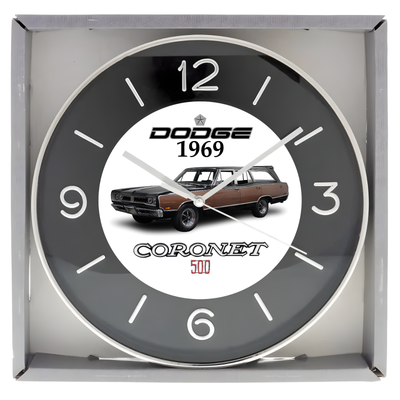 Brand new boxed wall clock approximately 10 inches in diameter featuring Custom designed artwork. Cl...