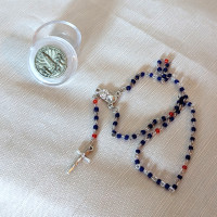 Rosary Prayer Beads with Case Red Blue | Religious Catholic