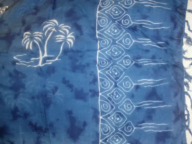56 x 44 Blue Palm Tree Wrap for wear or makeshift table cloth62863280146434124