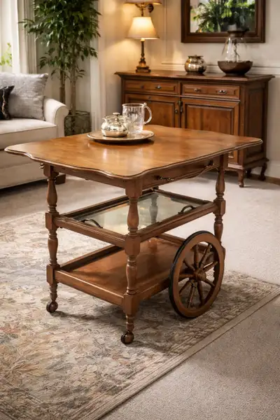 Add a touch of vintage charm to your home with this used tea cart! Perfect for serving guests or as...