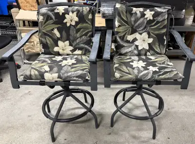 Patio Swivel Bar Chairs with Cushions, View more
