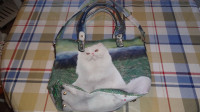 sac a main chat blanc