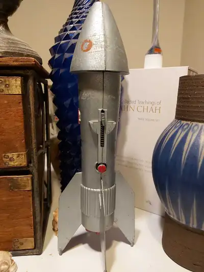 Vintage Astro Mfg Rocket Space Ship Mechanical Coin Bank 1957 , View more