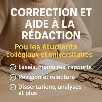 Correction et rédaction pour étudiants universitaires, View more