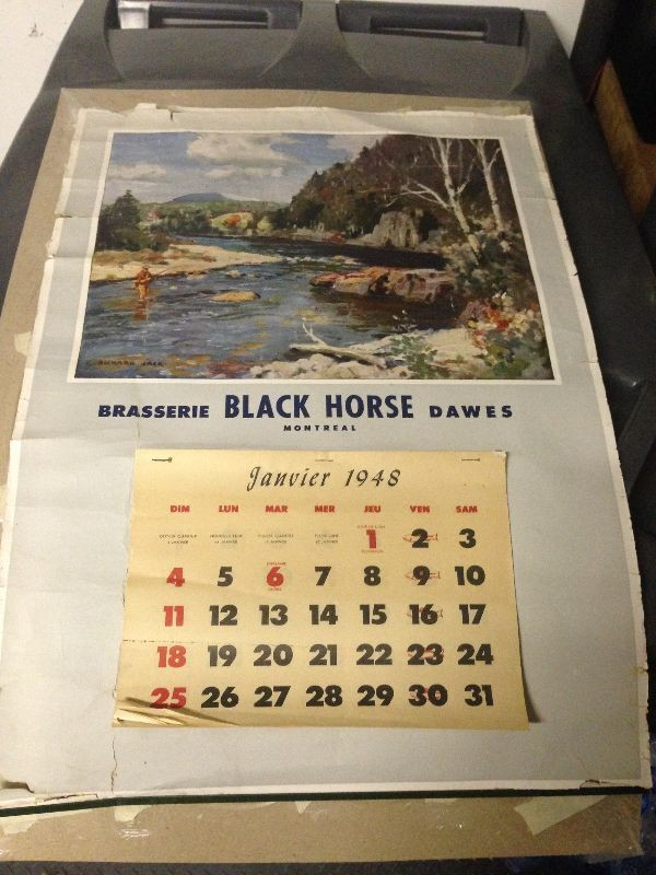 1948 BRASSERIE BLACK HORSE DAWES MONTREAL CALENDAR - PARKER PICK in Arts & Collectibles in Mississauga / Peel Region