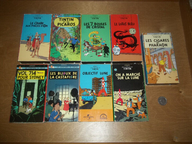 Vintage 9 VHS VHS VHS VHS Tintin dans CD, DVD et Blu-ray  à Ville de Montréal