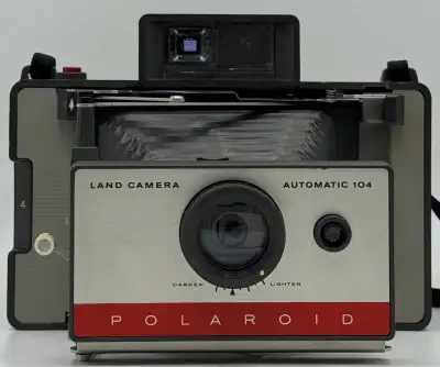 Polaroid Automatic 104 Land Camera W/ Cold Clip, Flash - 1966!, View more