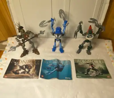 VTG LEGO Bionicle Set of 3 with Original Manuals 8570,8587,8616, View more