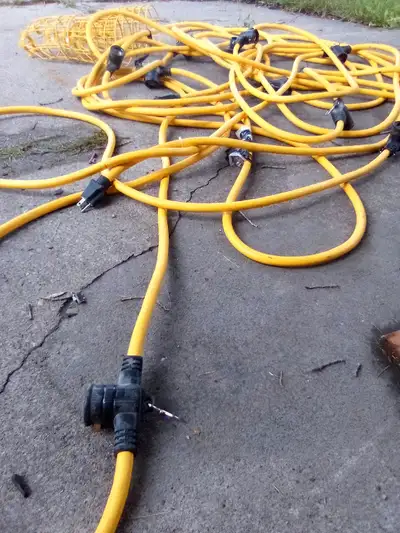 84 foot industrial string lights with ten bulbs, View more