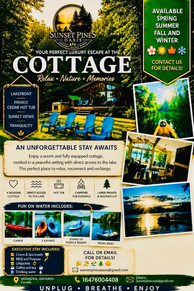 Beautiful Waterfront Muskoka Cottage for Rent in Ontario in Canada - Image 11