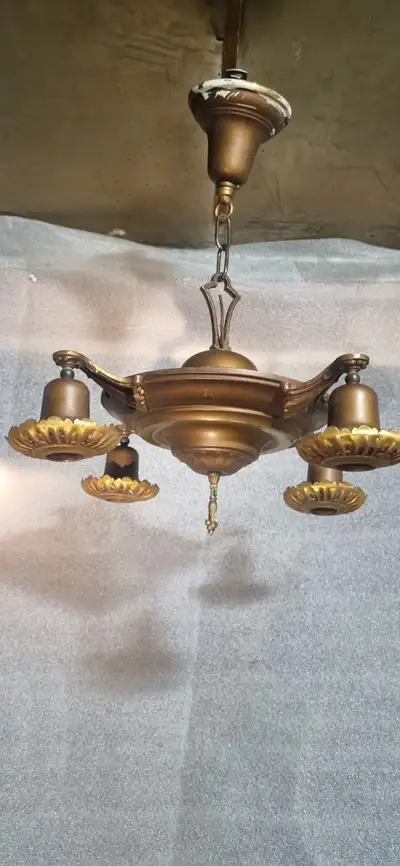 Antique 4 arm pan Chandelier, View more